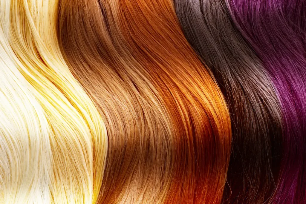 Várias tonalidades de cabelo