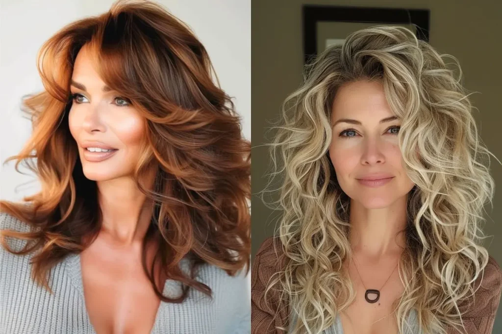 Mulheres com cortes de cabelo em camadas suaves