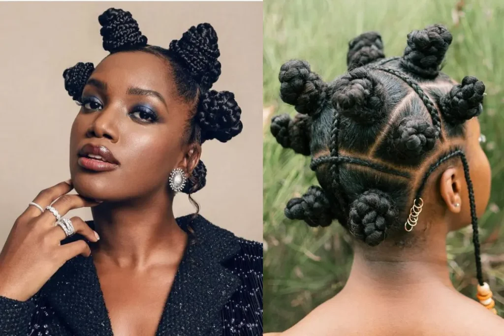 Penteado Bantu knots