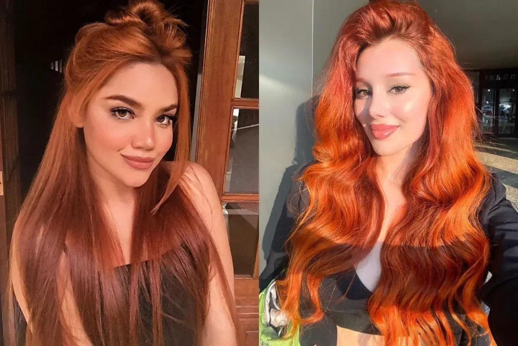 Duas mulheres ruivas com cabelo longo