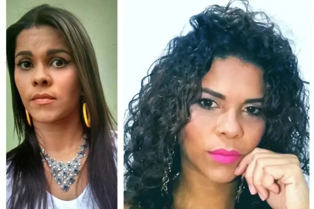 Mulher antes e depois da transição capilar