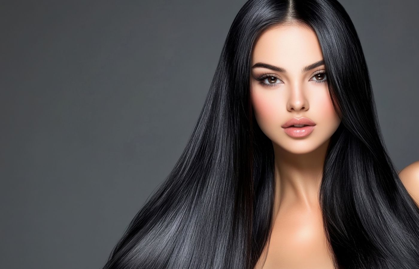 Jovem com cabelo bonito e sedoso