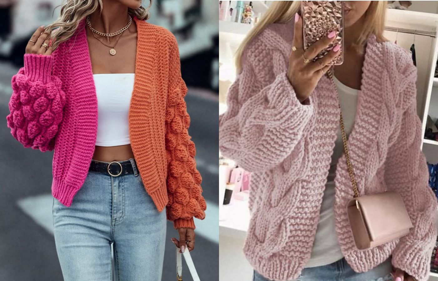 Mulheres com casacos de lã