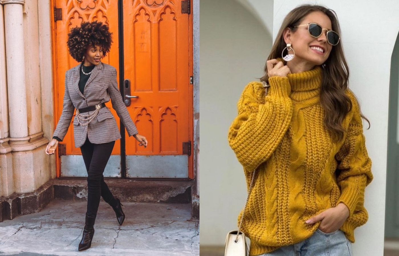 Mulheres elegantes bem agasalhadas