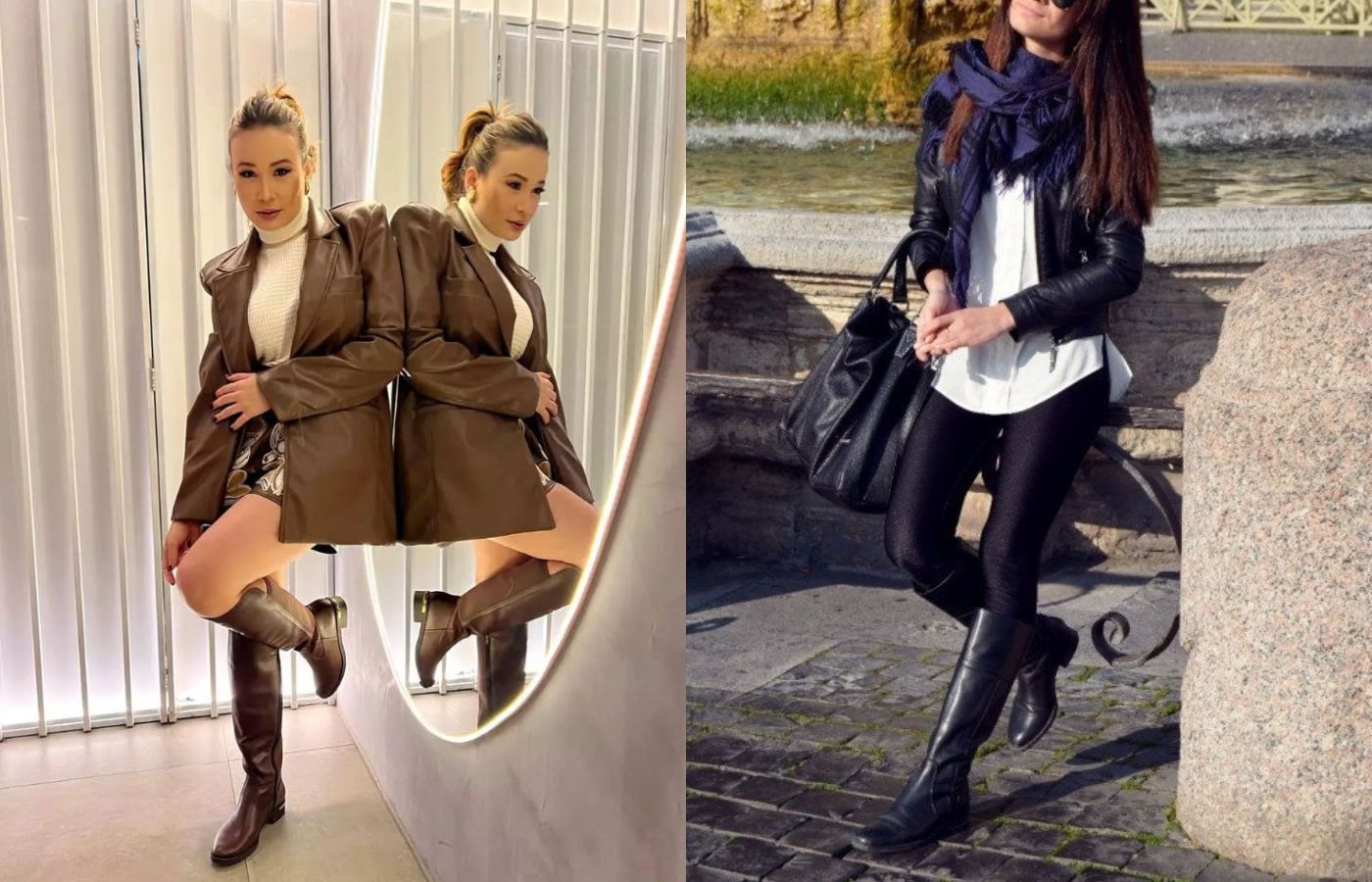 Mulheres usando bota de cano alto