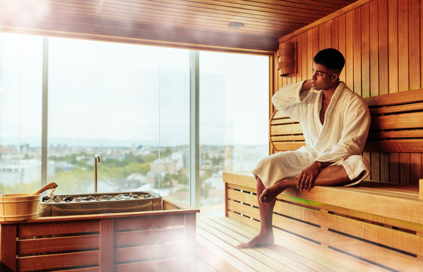 Homem na sauna