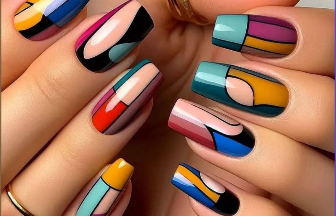 Unhas color blocking